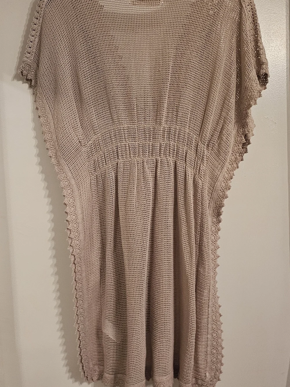Women's Crochet Swim Coverup Tunic - Cream
